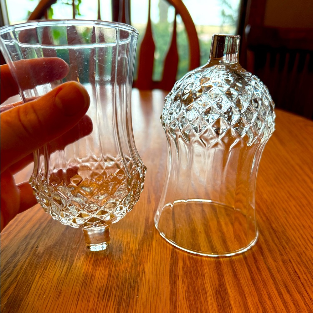 Set of 2 Vintage Home Interiors Crystal Votive Cup Candle Holders